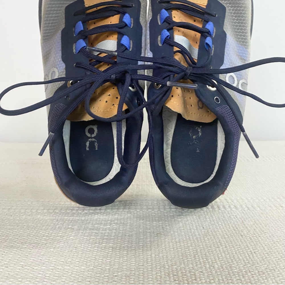 On Running Women's Gray Navy Orange Cloudventure Trail Sneakers - Picture 9 of 11